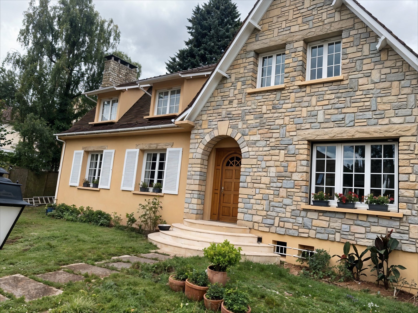 Ravalement facade crepi maison maisons laffitte yvelines